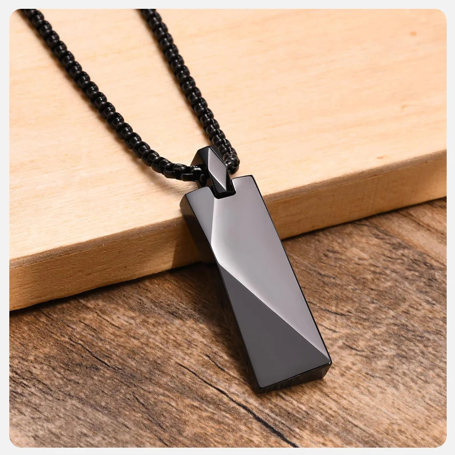 Geometric Rectangle Bar Pendant Necklace