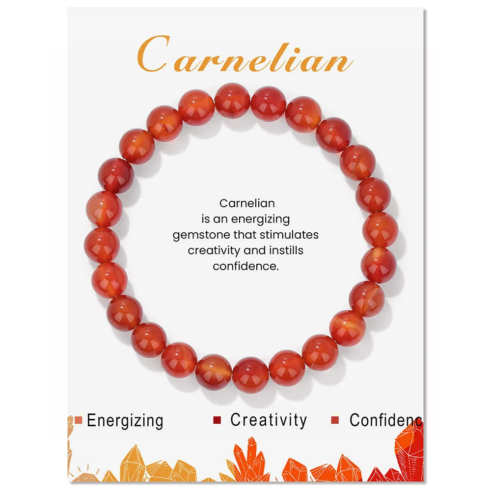 Natural Stone Beads Bracelet With Card