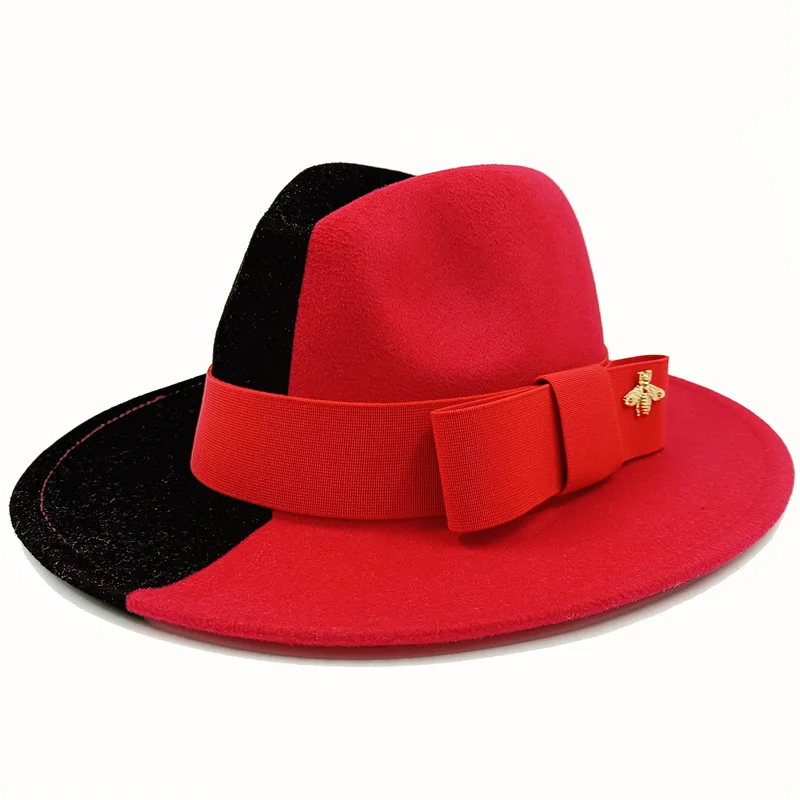 Bow Tie Two-Tone Fedora Hat