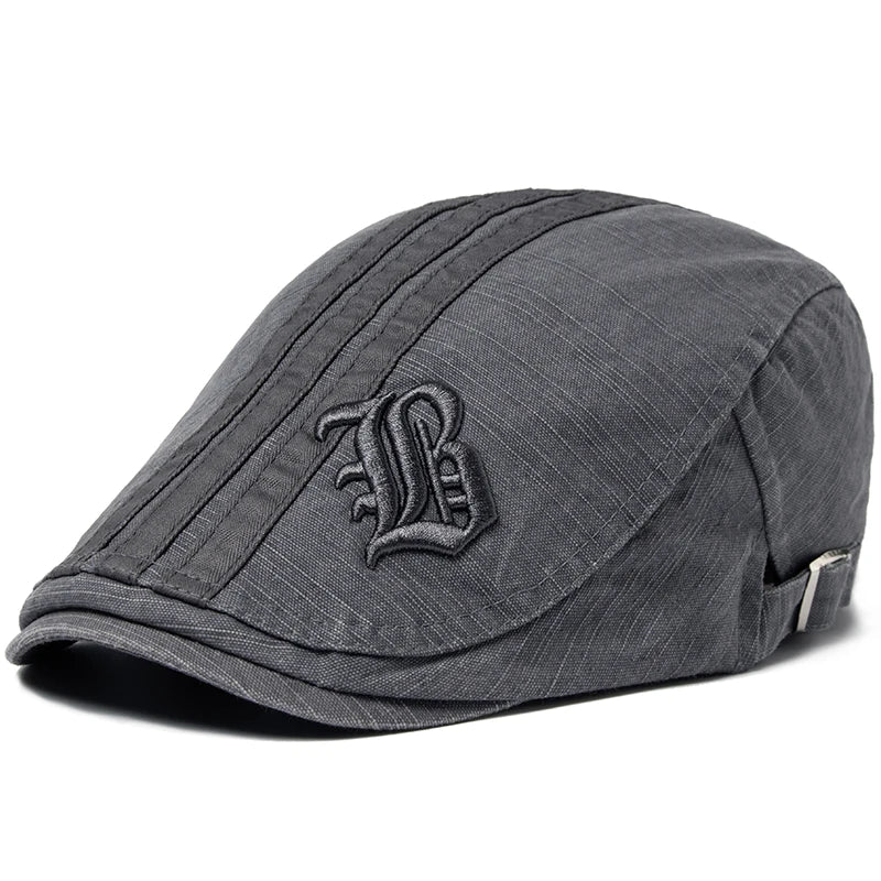 Men's Fashion Embroidered Flat Cap