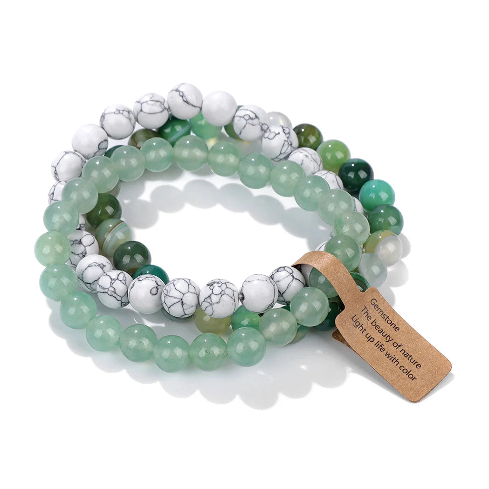 3Pcs Natural Stone Bracelet Set