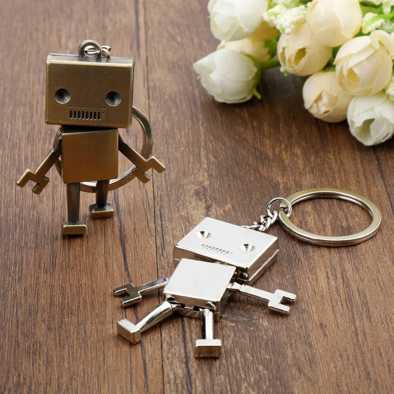 Cute Metal Robot Keyring
