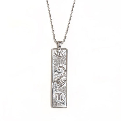 12 Zodiac Signs Bar Pendant Necklace