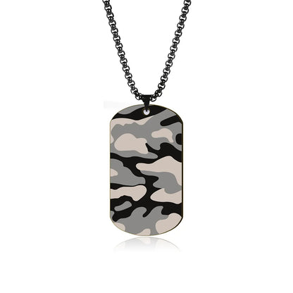 Camouflage Military Dog Tag Chain Necklace
