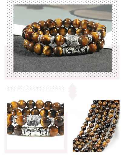 2pcs Set Natural Stone Charm Bracelet