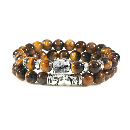 2pcs Set Natural Stone Charm Bracelet