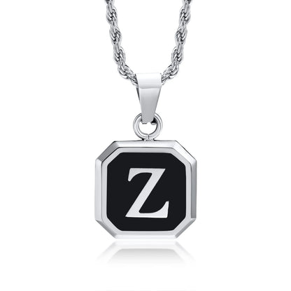 Necklace with a pendant featuring the letter 'Z' on a white background