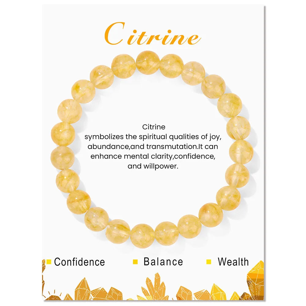 Natural Stone Beads Bracelet With Card