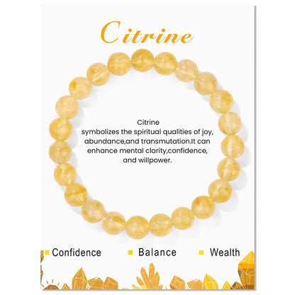 Natural Stone Beads Bracelet With Card