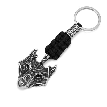 Viking Celtic Wolf Stainless Steel Keychain