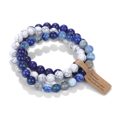 3Pcs Natural Stone Bracelet Set
