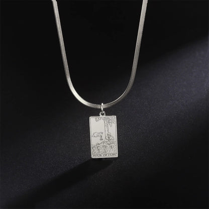 Tarot Card Pendant Snake Chain Necklace