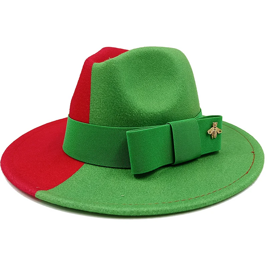 Bow Tie Two-Tone Fedora Hat