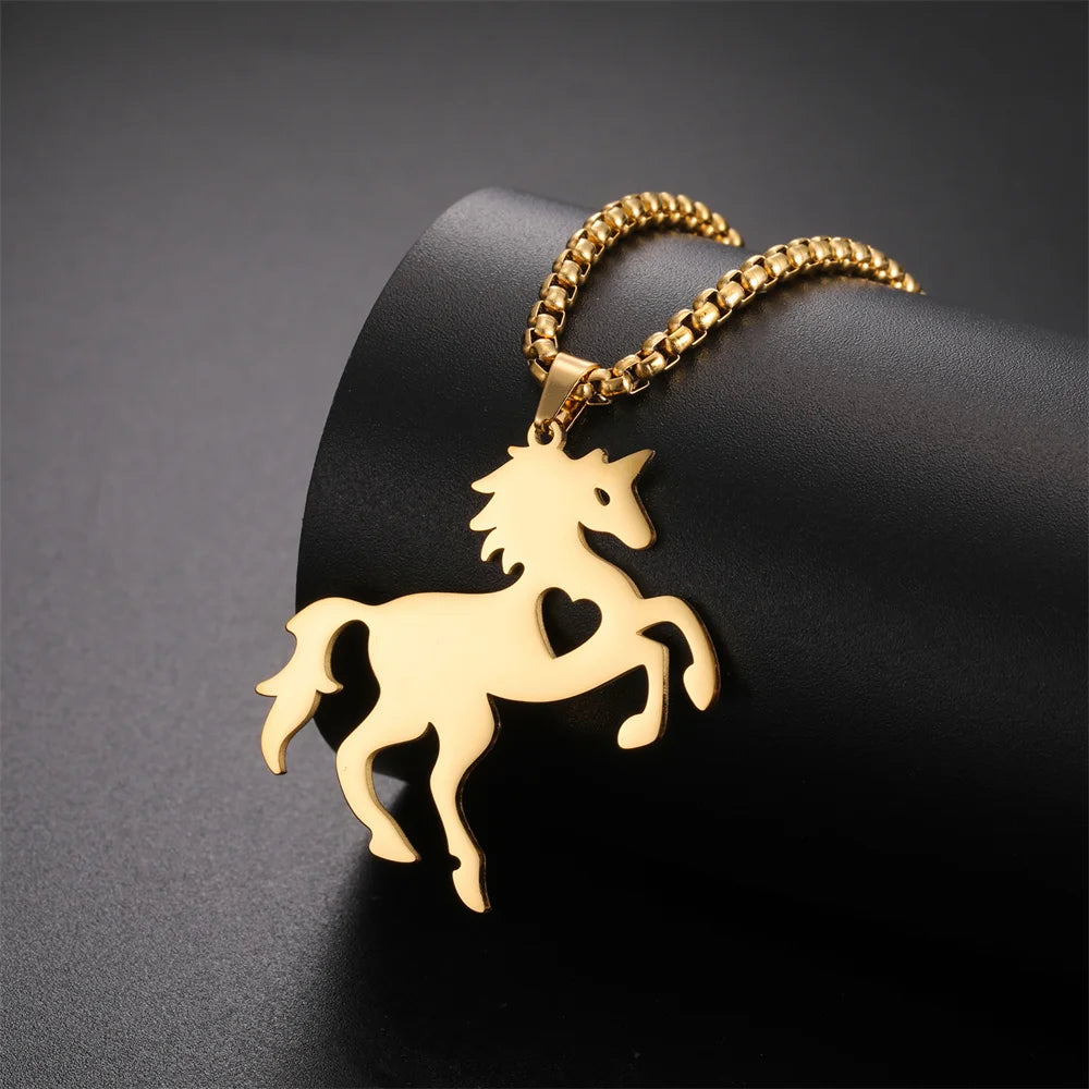 Horse-Shaped Pendant Necklace