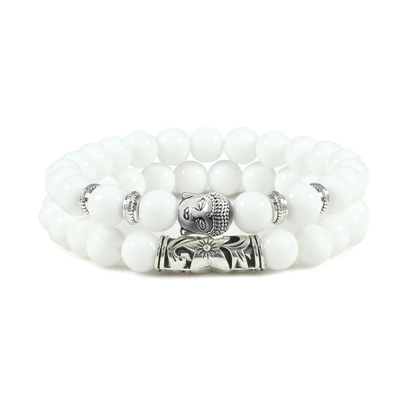 2pcs Set Natural Stone Charm Bracelet