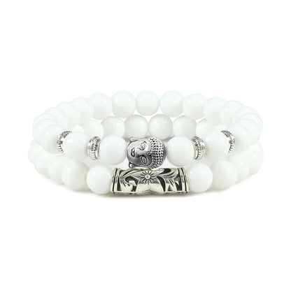 2pcs Set Natural Stone Charm Bracelet