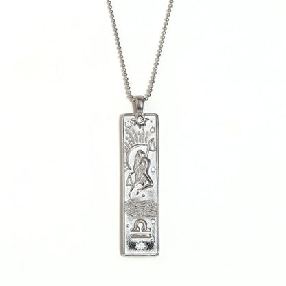 12 Zodiac Signs Bar Pendant Necklace