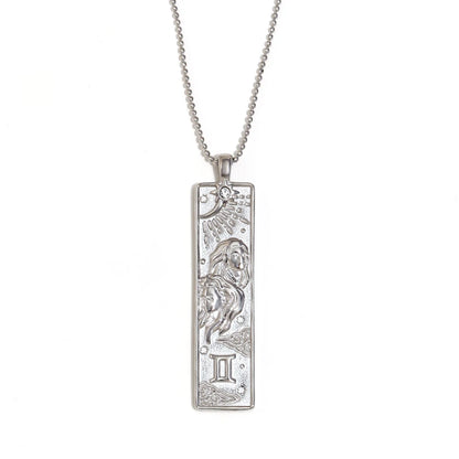 12 Zodiac Signs Bar Pendant Necklace