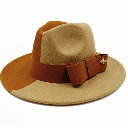 Bow Tie Two-Tone Fedora Hat
