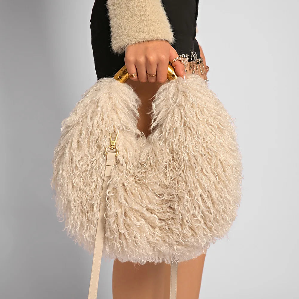Long Faux Fur Handbag