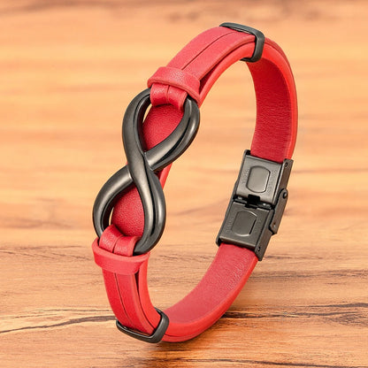Infinity Symbol Men's Leather Bracelet