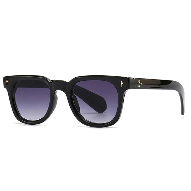 Black sunglasses with gradient lenses on a white background