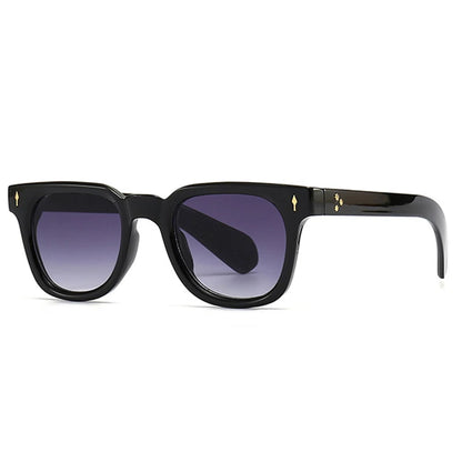 Black sunglasses with gradient lenses on a white background