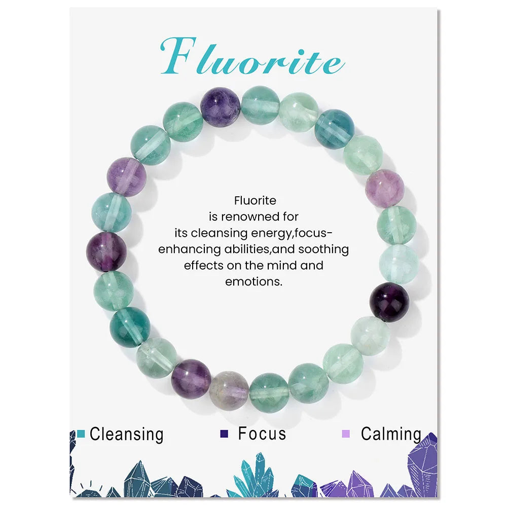 Natural Stone Beads Bracelet With Card