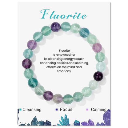 Natural Stone Beads Bracelet With Card