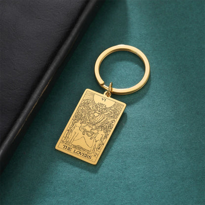 Gold Plated Tarot Card Keyring