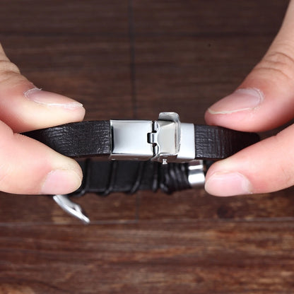Infinity Symbol Men's Leather Bracelet