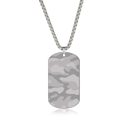 Camouflage Military Dog Tag Chain Necklace