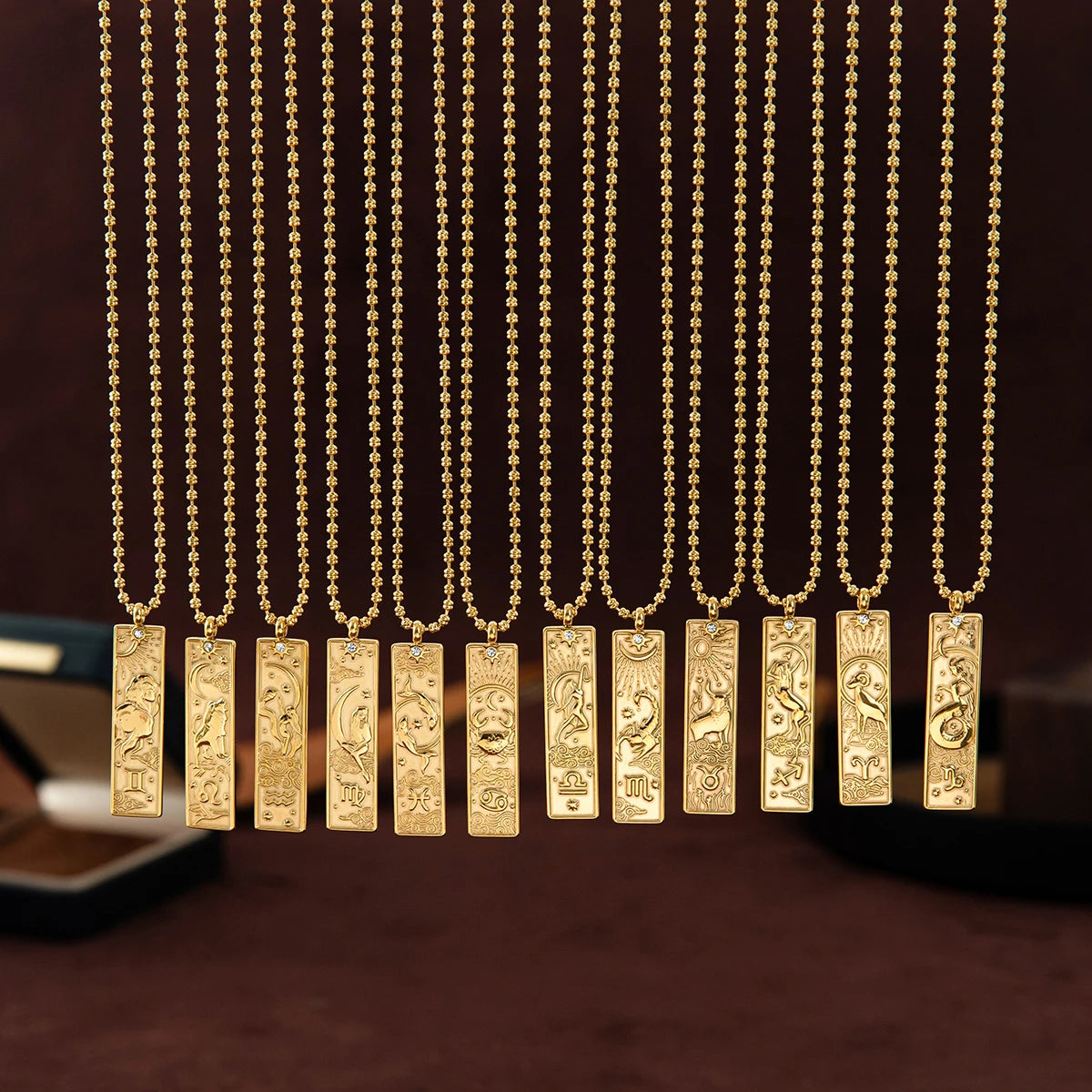 Zodiac Gold Plated Pendant Necklace