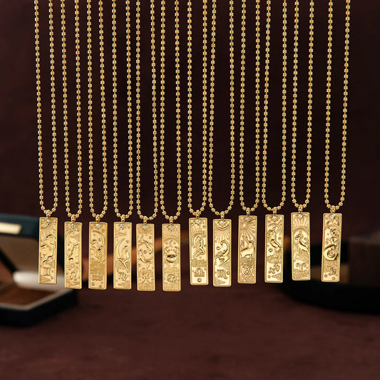 Zodiac Gold Plated Pendant Necklace