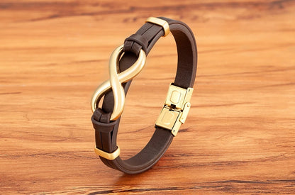 Infinity Symbol Men's Leather Bracelet