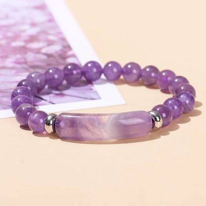 Crystal Bracelet with Rectangle Bar Charm