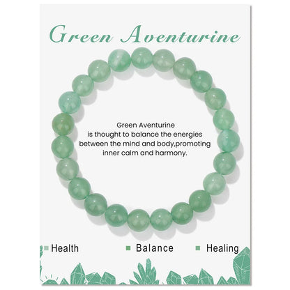 Natural Stone Beads Bracelet With Card