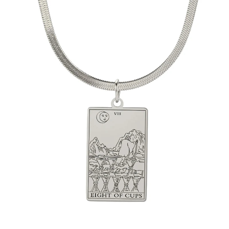 Tarot Card Pendant Snake Chain Necklace