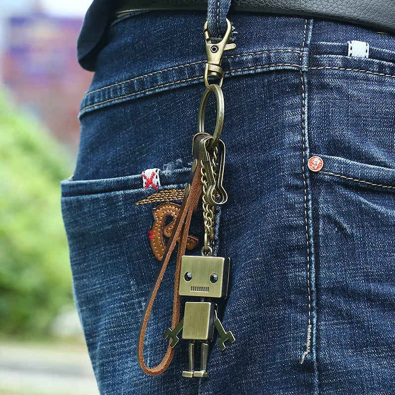 Cute Metal Robot Keyring