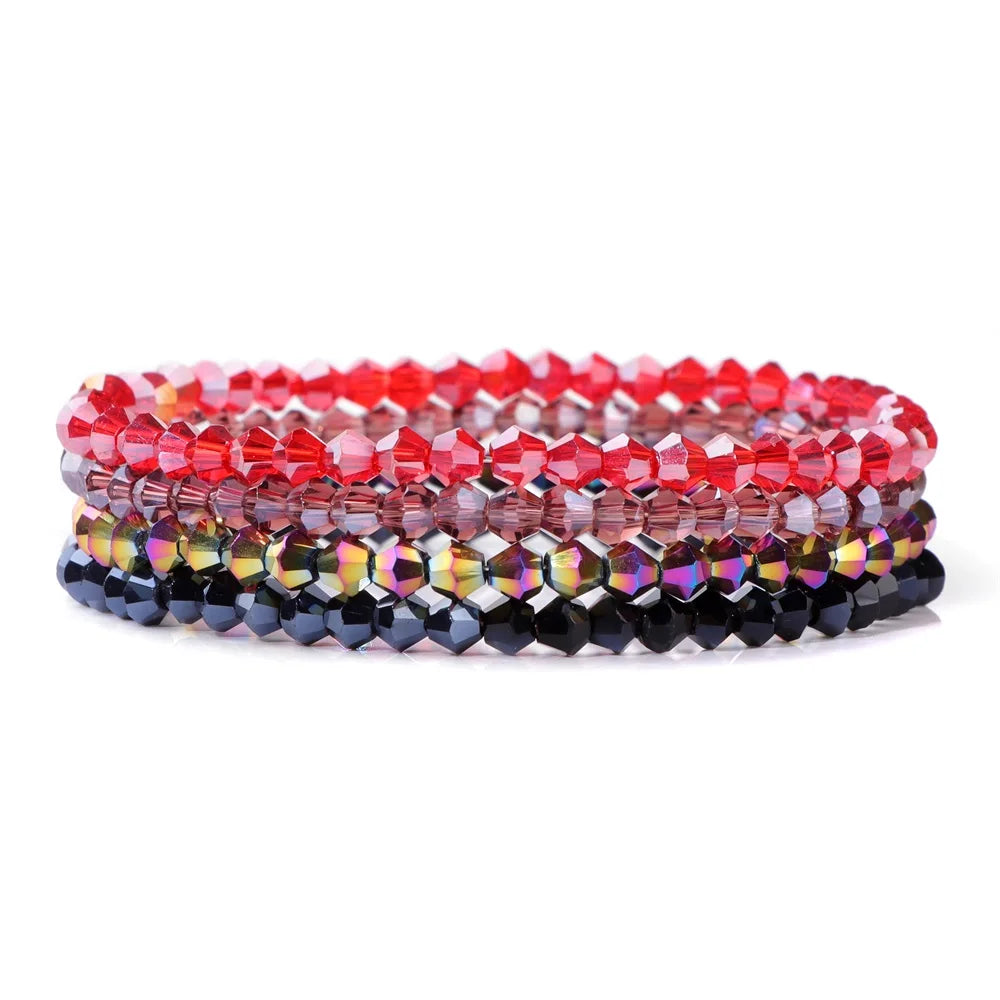 4Pcs Set Crystal Glass Bead Bracelet