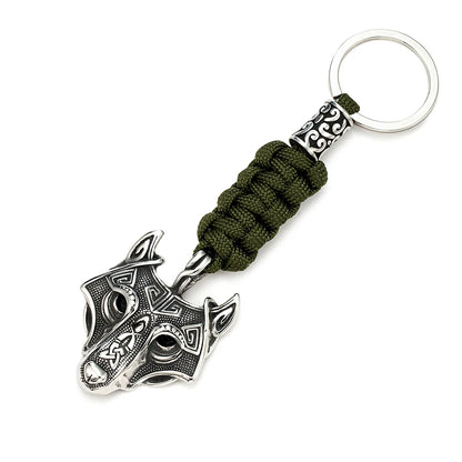 Viking Celtic Wolf Stainless Steel Keychain
