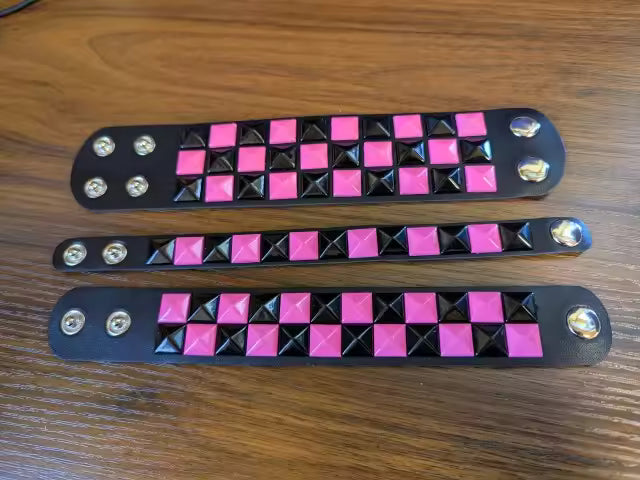3Pcs Vintage Checkered Bracelet Set