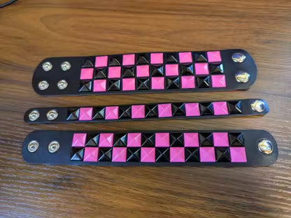 3Pcs Vintage Checkered Bracelet Set