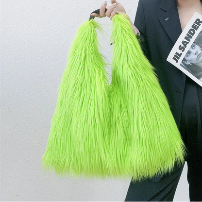 Large Faux Fur Shoulder Bag