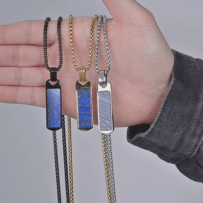 Lapis Lazuli Rectangular Pendant Necklace