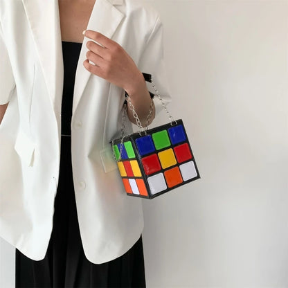 3D Puzzle Cube Shape Handbag