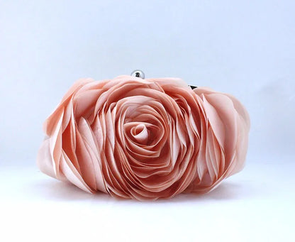 Rose Flower Wedding Evening Clutch Bag