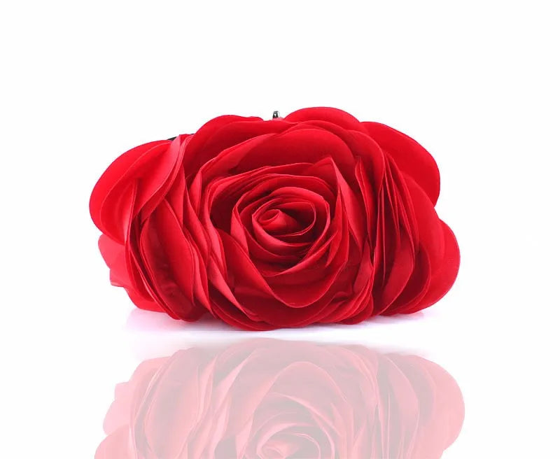 Rose Flower Wedding Evening Clutch Bag