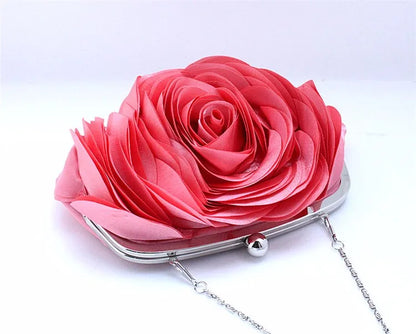 Rose Flower Wedding Evening Clutch Bag