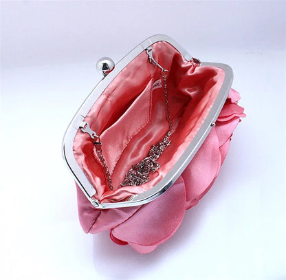 Rose Flower Wedding Evening Clutch Bag